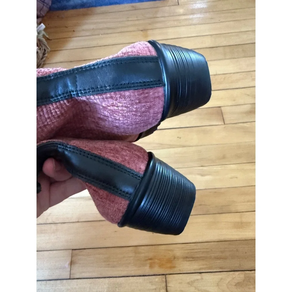 Bernie Mev velvet wedge bootie sally slip‎ on in red